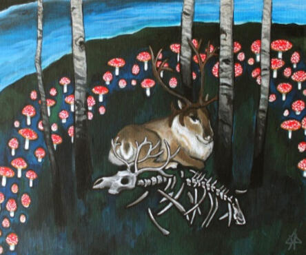 Caribou Bones, 2020, acrylic